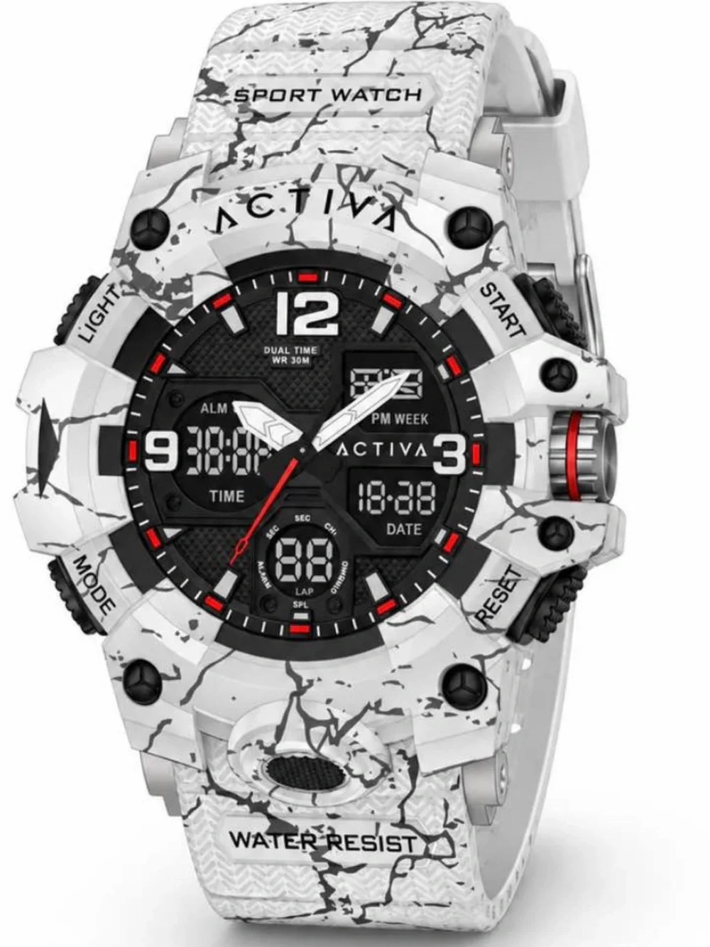 Activa X Invicta Digital Men's Watch - 49mm. Camouflage. White (ACW8008-003) new